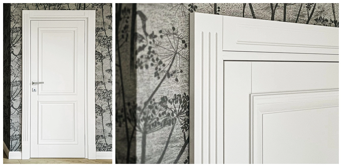 klasyczne drzwi drewniane wewnętrzne białe