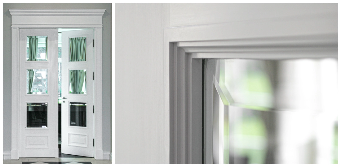 przeszklone, białe drzwi francuskie wykonane na zamówienie