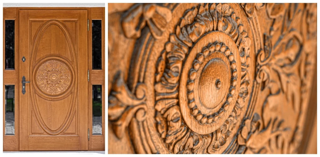 drzwi drewniane rzeźbione
